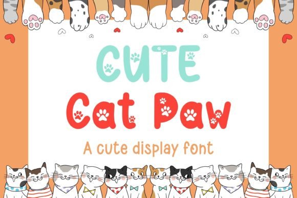 Cute Cat Paw: A Playful Typeface for Whimsical Designs