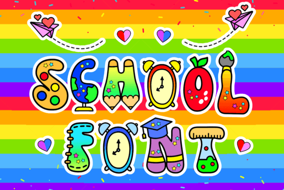 School: A Whimsical Display Font That Brightens Every Design