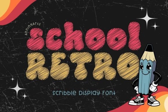 School Retro: A Scribble Display Font with a Groovy Vibe